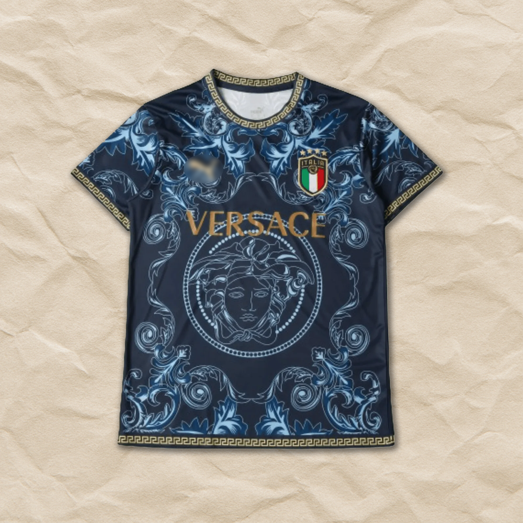Italy "Versace" Blue Special Shirt 2022!