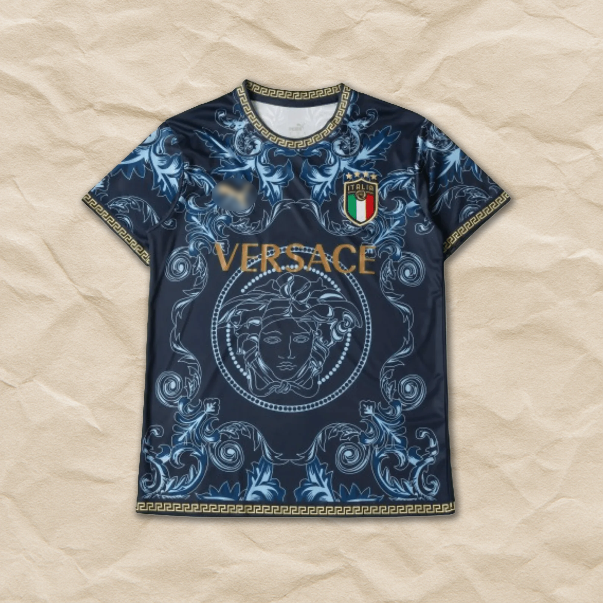 Italy "Versace" Blue Special Shirt 2022!