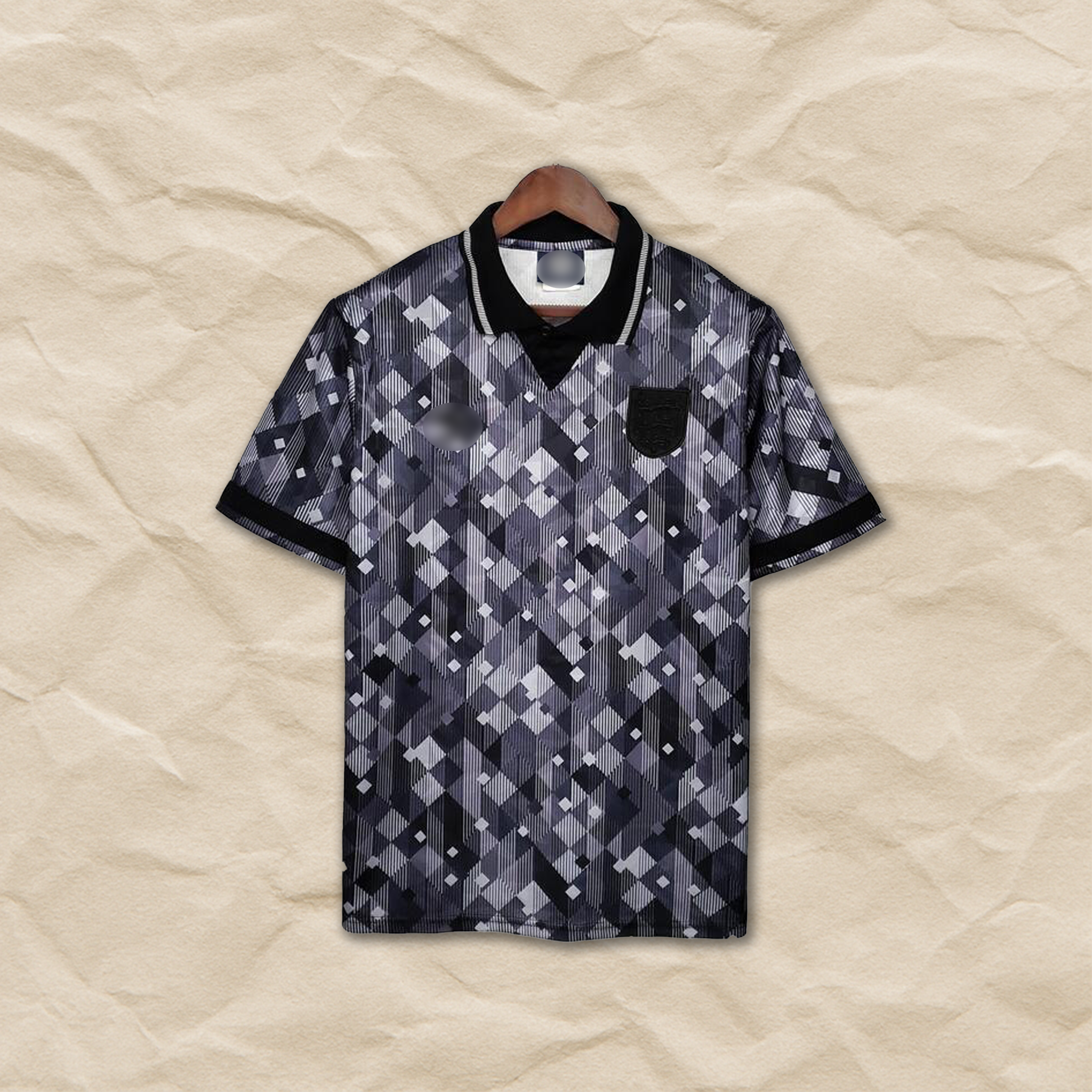 England Retro Black Away Shirt 1990!